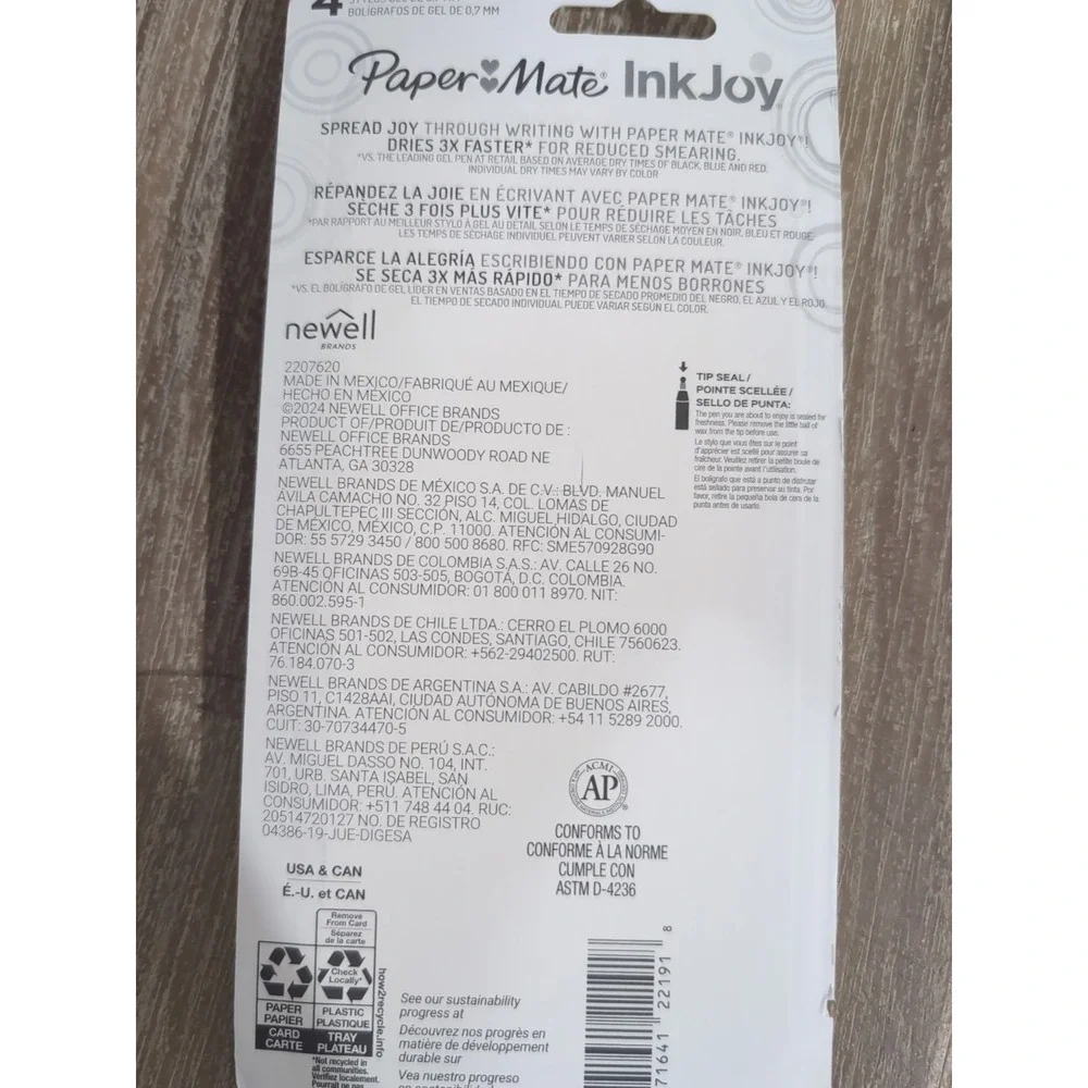 Paper Mate InkJoy Gel Pens, Retro Accent 4 Count (Pack of 1),‎ Multicolor